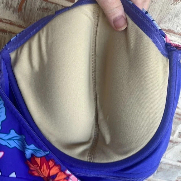 Old Navy Purple Floral Halter Tankini Swim Top - Picture 7 of 10